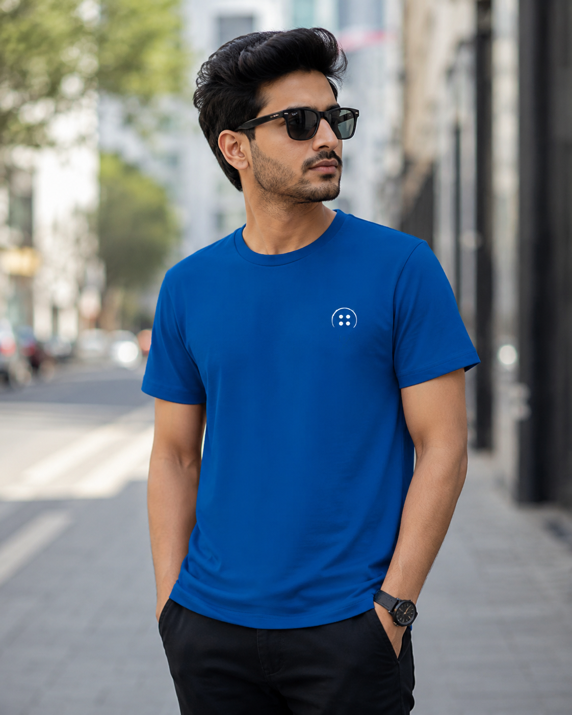 Royal Blue Half-Sleeve T-Shirt