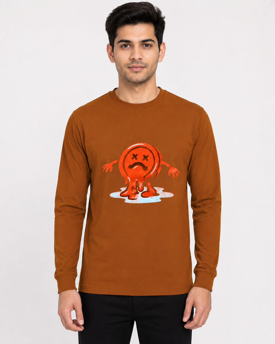 Rust Brown Long-Sleeve T-Shirt