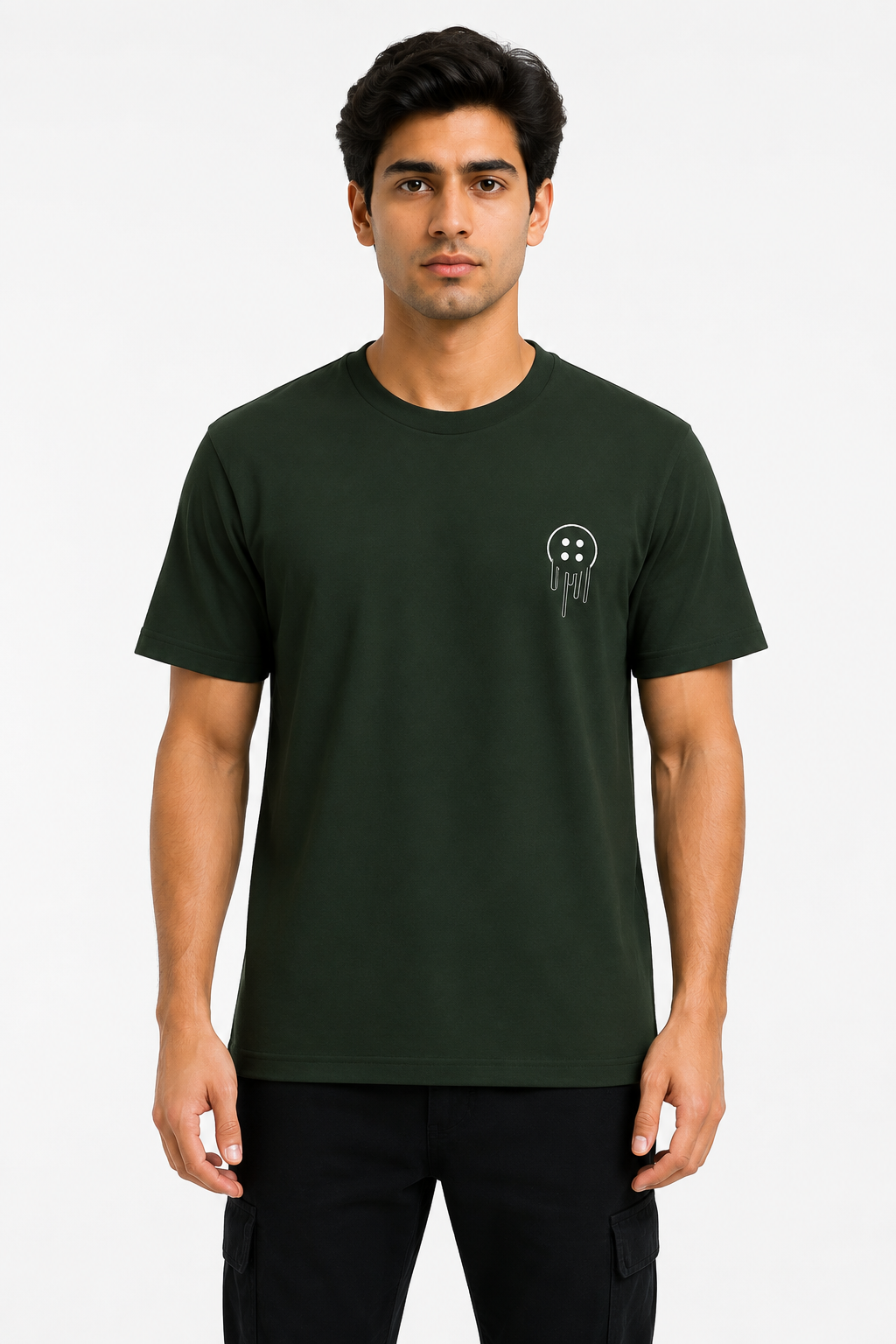 Dark Green Half-Sleeve T-Shirt